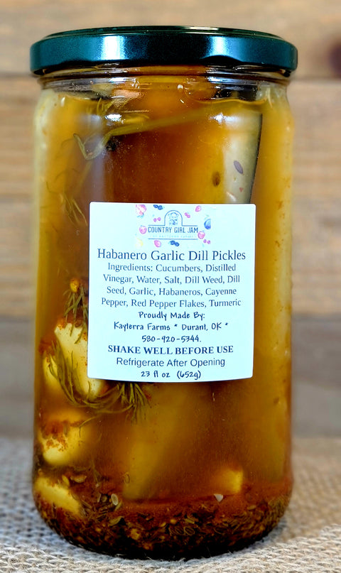 Habanero Garlic Dill Pickles 16oz Chips only